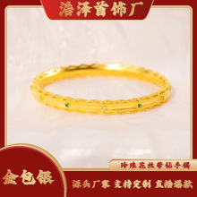 包银宫廷古法复古拉丝带钻彩手镯百搭花丝轻奢感设计女手