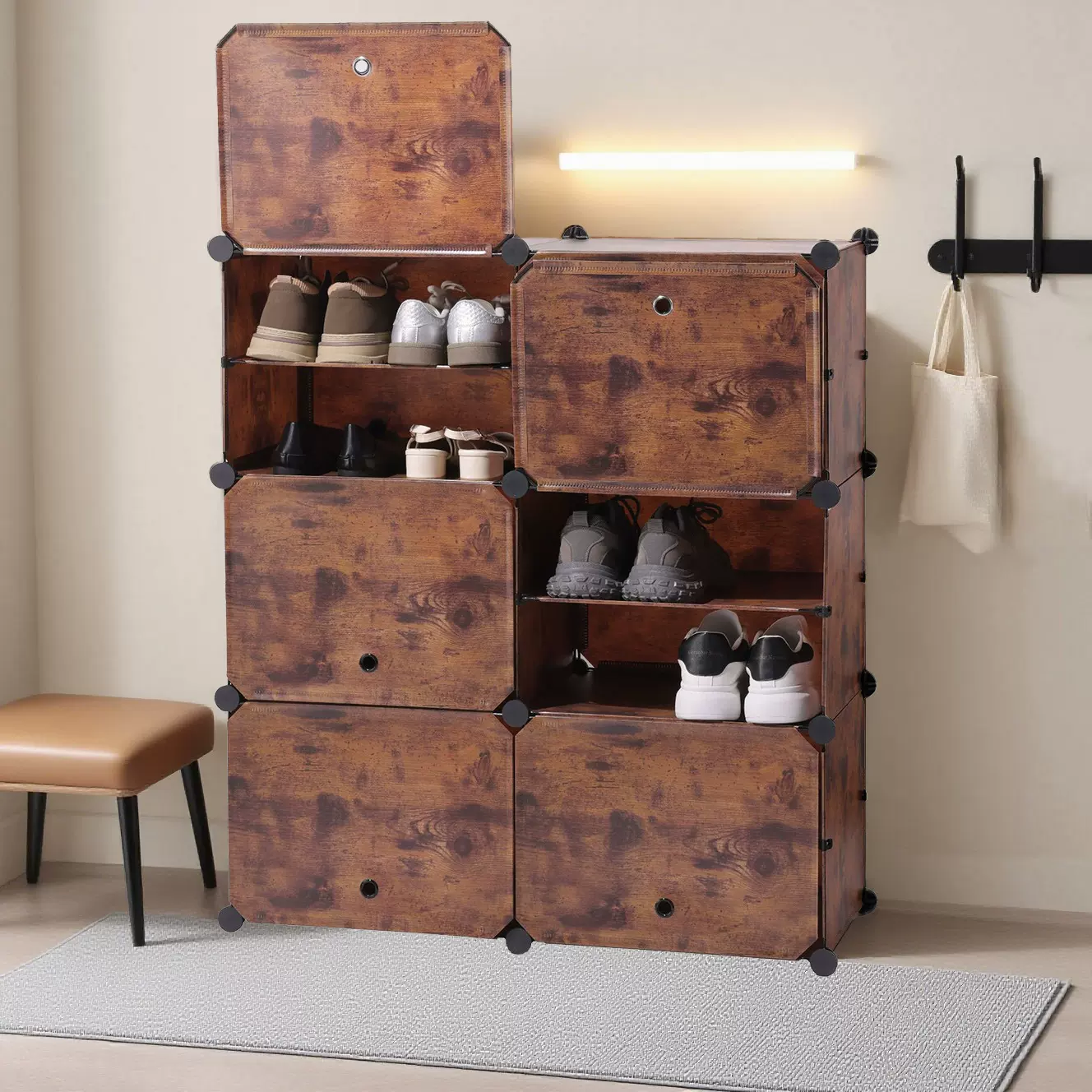 新款简易多层鞋柜现代简约防尘置物柜家用多功能组装收纳柜批发