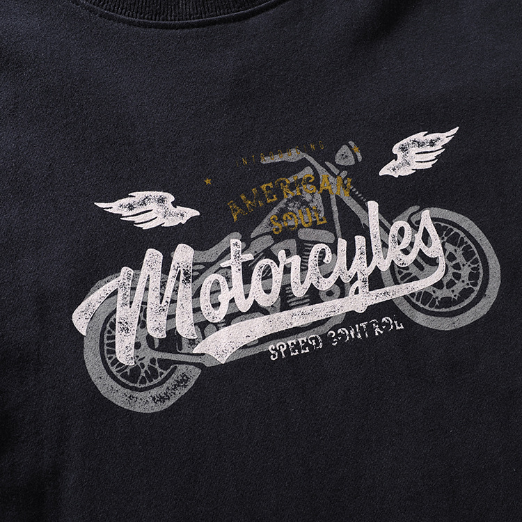Modern banner spring/summer American retro click simple water wash print men's round-neck short-sleeved T-shirt M612 27