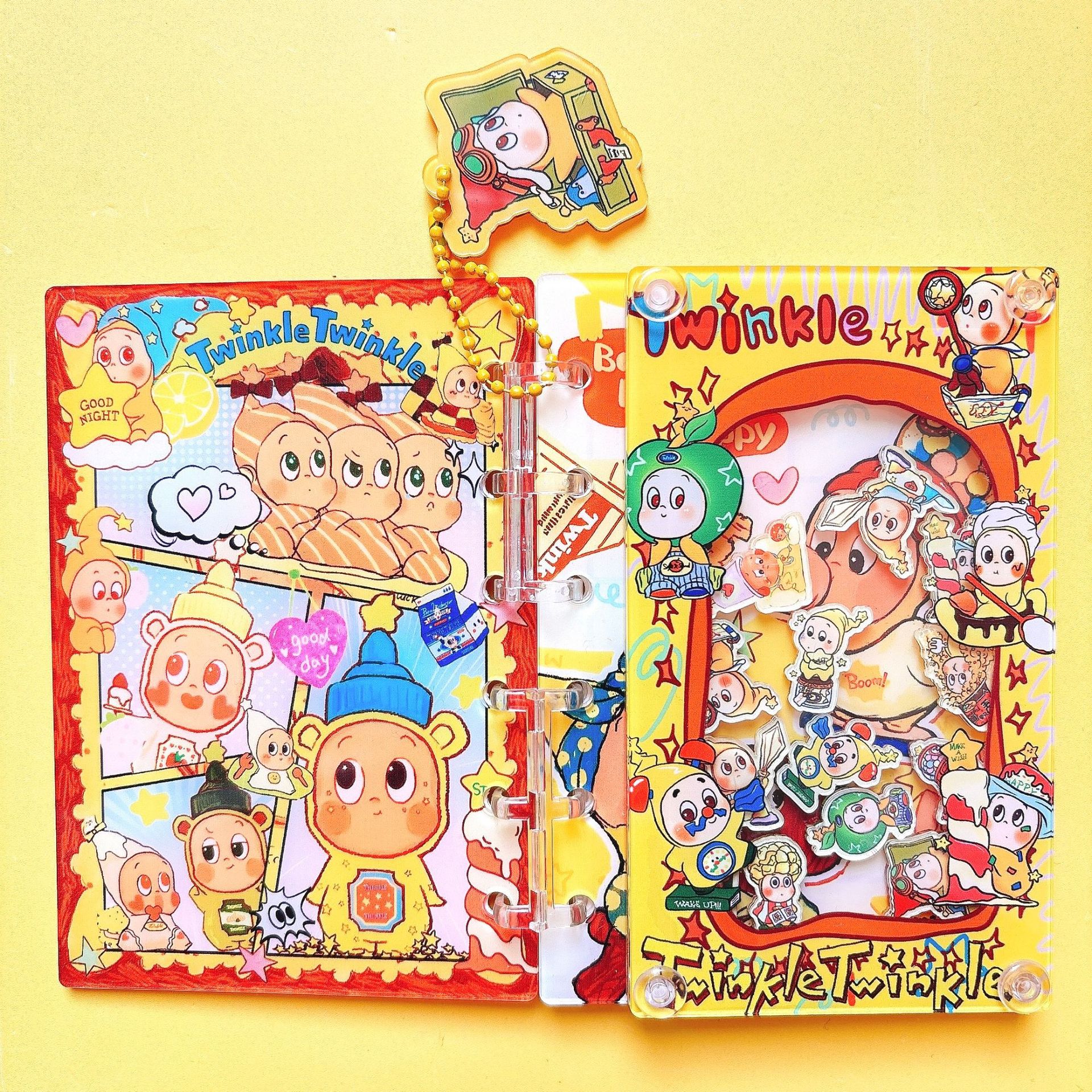 54種類の揺れるアクリルノート、クロスボーダーで人気のTikTokで話題の美しいルーズリーフノート、DIY A7/A5