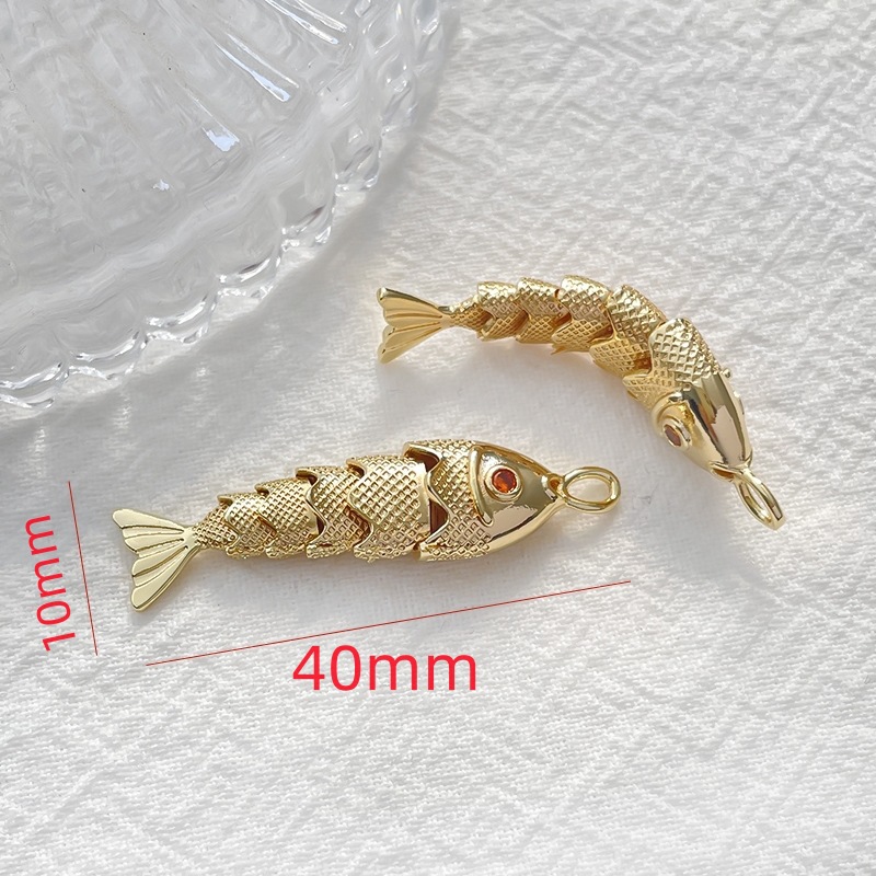 Fish Pattern 1 Piece Copper Fish Pendant Earring Findings DIY Jewelry Accessories Bracelets Necklace