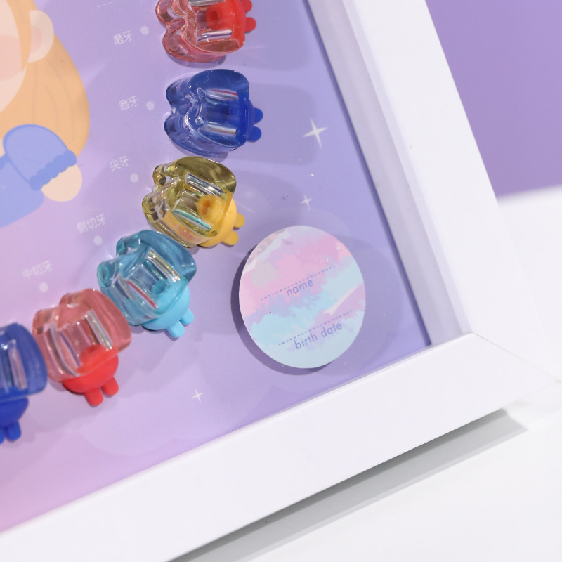 T9 madera foto marco pezón caja transparente cristal diente casa niños y niñas nuevo pezón caja de almacenamiento