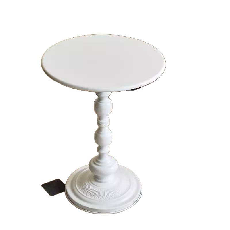 Sofá de lujo ligero sala de estar pequeña mesa de té mesa lateral esquina retro hierro forjado cabecera mesa redonda balcón