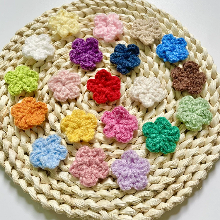 Вязаные крючком цветы из пряжи, аксессуары для одежды своими руками, оптовые поставки от производителей, банты, кружева