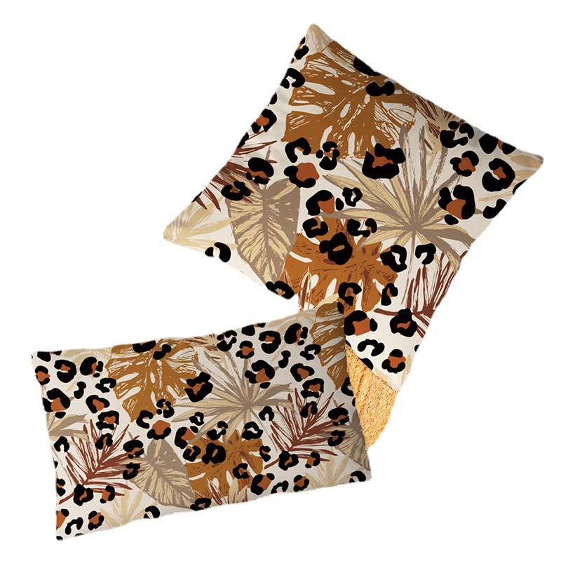 Cross-border super soft short plush plant turtle back leaf printing pillow waist pillowcase gift printing sofa cushion cover_voghion.com