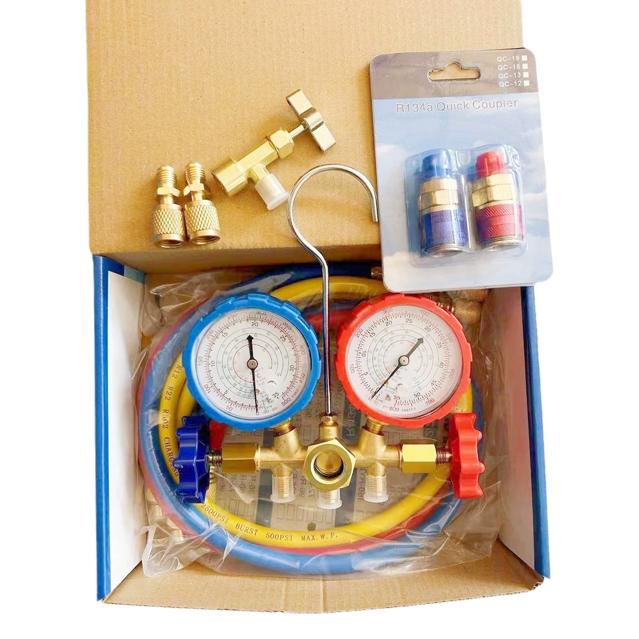 Автомобильный кондиционер R134/22/410/404 фторидный манометр Снежный хладагент Манометр с двойным клапаном для часов ремонтный костюм