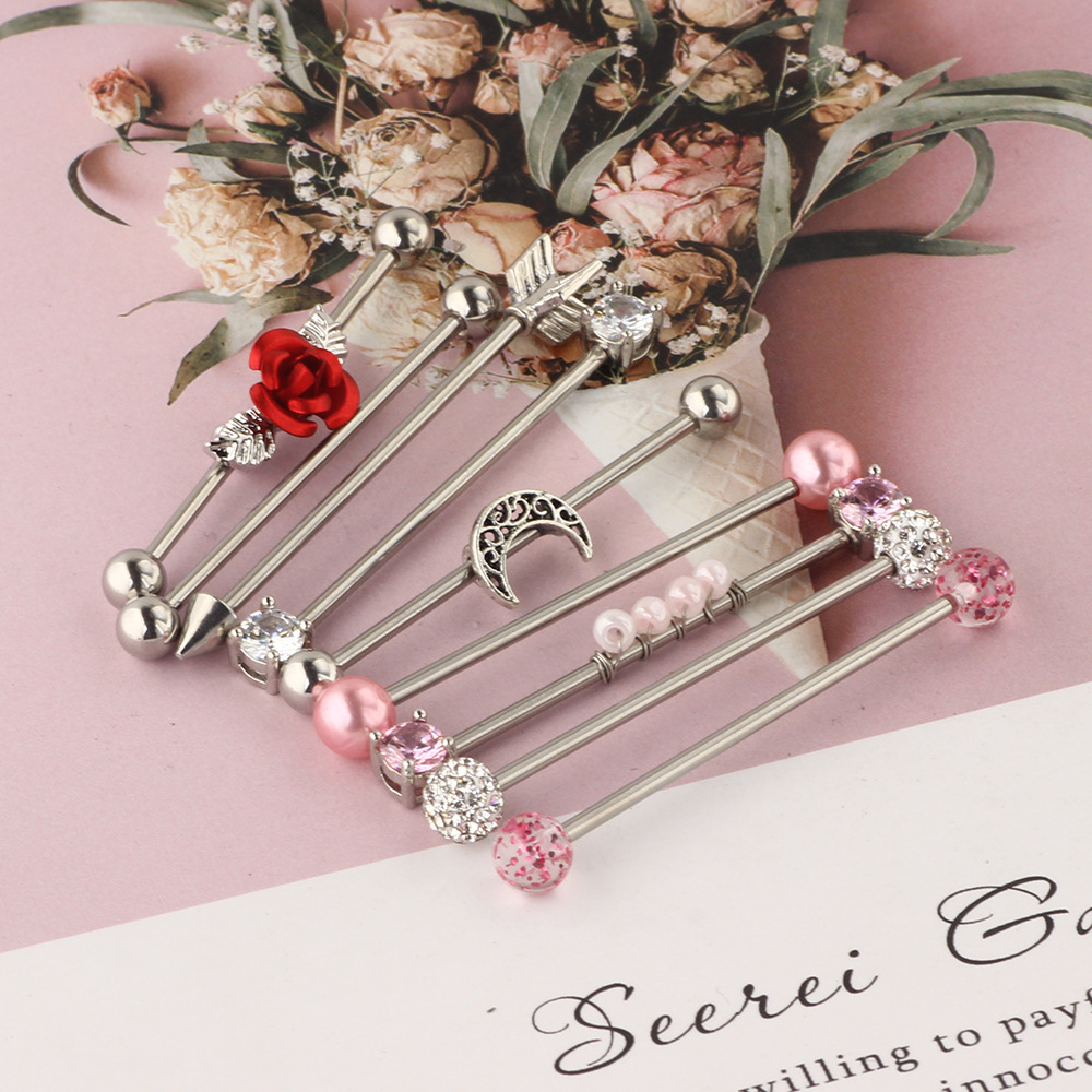 Pointed titanium steel lip stud product view