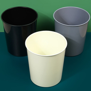 Thickened Trash Can Beef Tendon Material Super Fall-Resistant Round Barrel-Shaped Plastic Storage Bucket Pure Color Kitchen Non-Cut Bucket Water-Proof