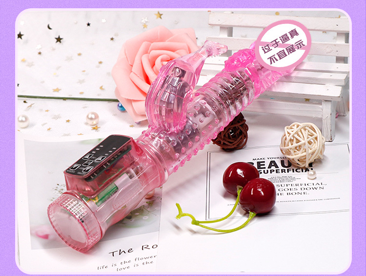 Jiuai Electric Bead Massage Vibrator Gun with Telescopic Action, TPE, Pink or Purple — detail image 32