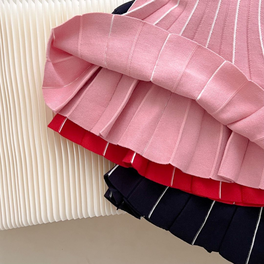 JINYONG Moda lavorata a maglia per ragazze Nuovo colletto ribaltabile Abito da principessa Gonna maglione per bambini occidentale Alla moda_voghion.com