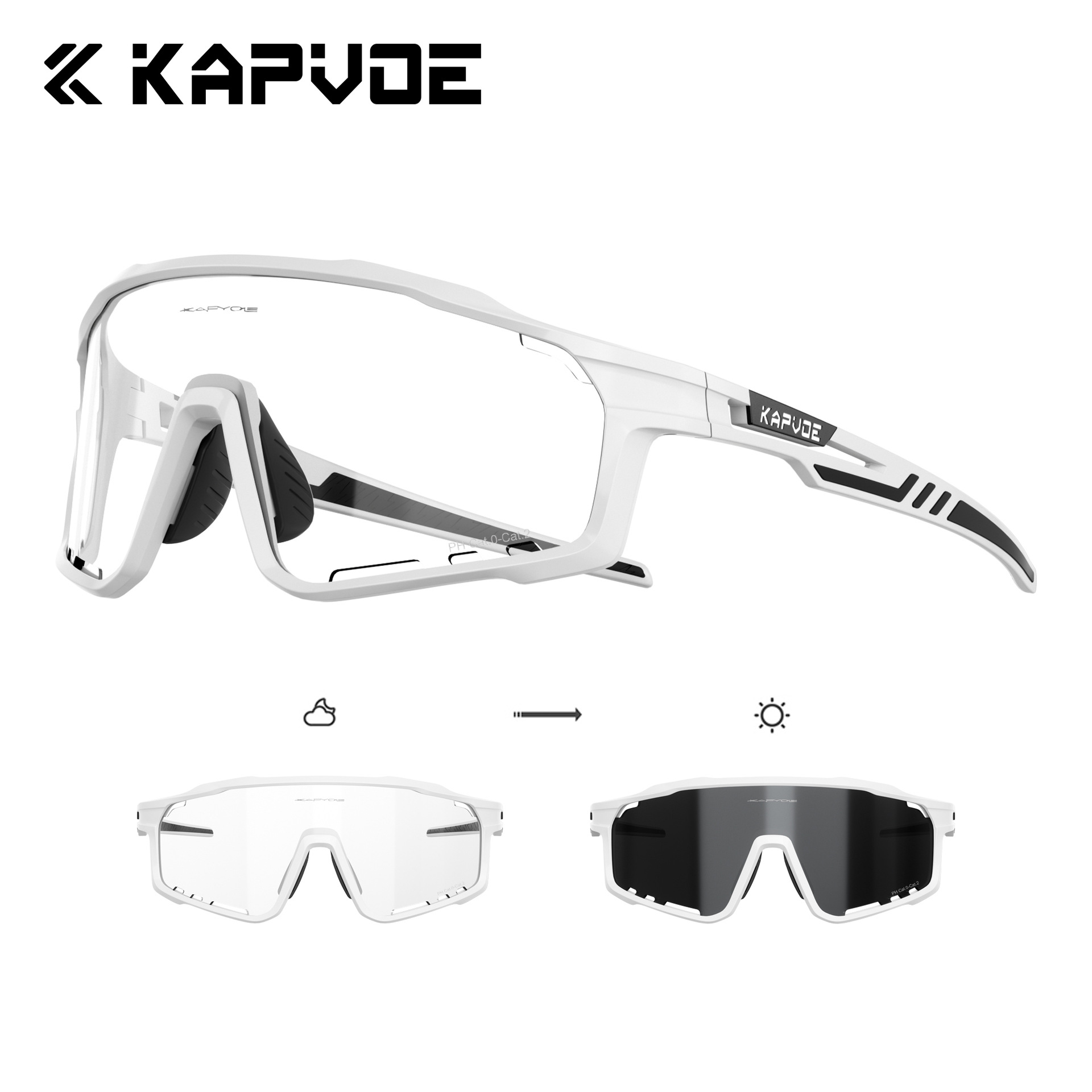 Gafas Fotocromáticas Profesionales de Ciclismo de TR90, Cortavientos, Apto para Miopía, para Ciclismo