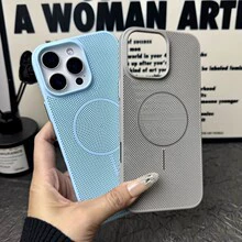Чехол для iPhone 17 Pro Max с сетчатой вентиляцией и магнитным креплением, приятный на ощупь, однотонный, защита 15, совместим с Apple 16