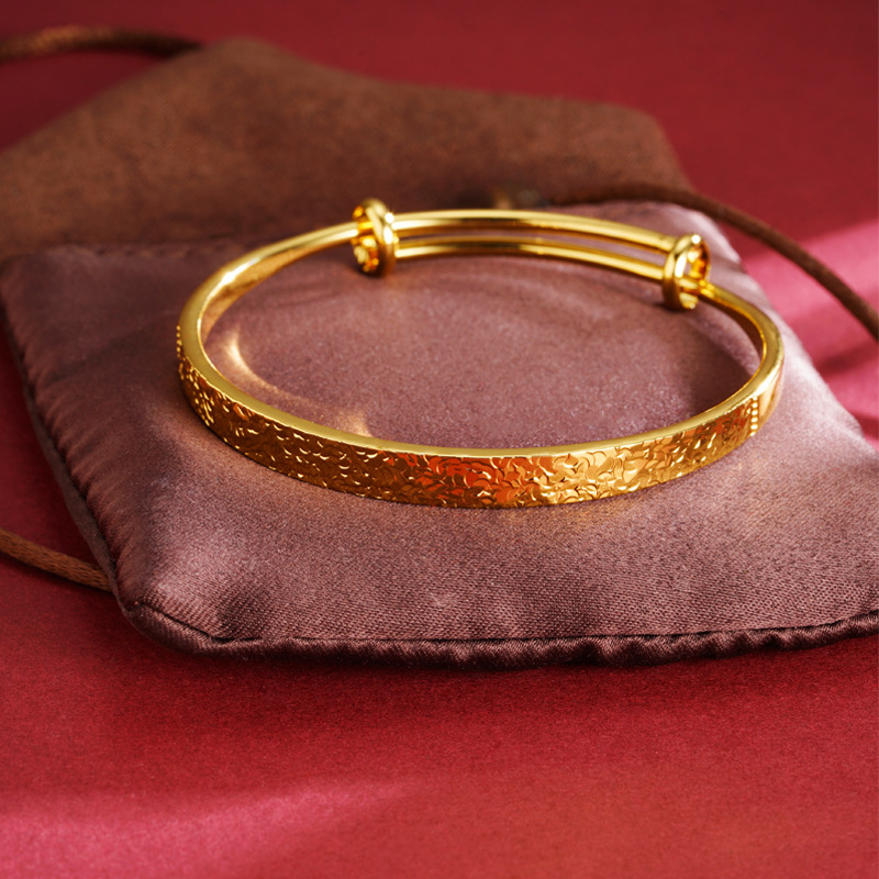 Nuevo estilo chino vietnamita antiguo brazalete de oro palacio viento ancho cara pulsera de hielo ligero lujo no se desvanece joyas