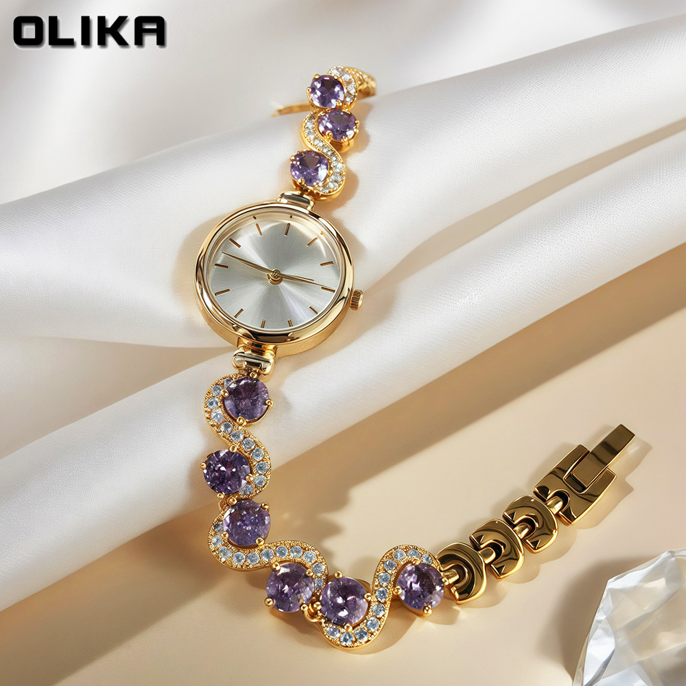 Reloj pulsera para mujer con incrustaciones de diamantes lujo_voghion.com