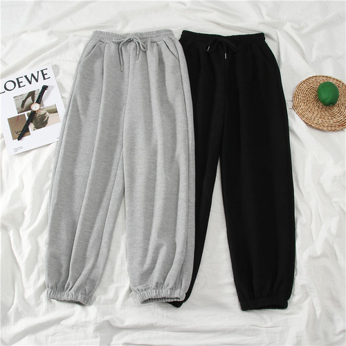 Haltern Pants Women Summer Casual Sports Loose Slimming Versatile Outerwear Straight Leg Tied-In Ankle Turnip Sweatpants