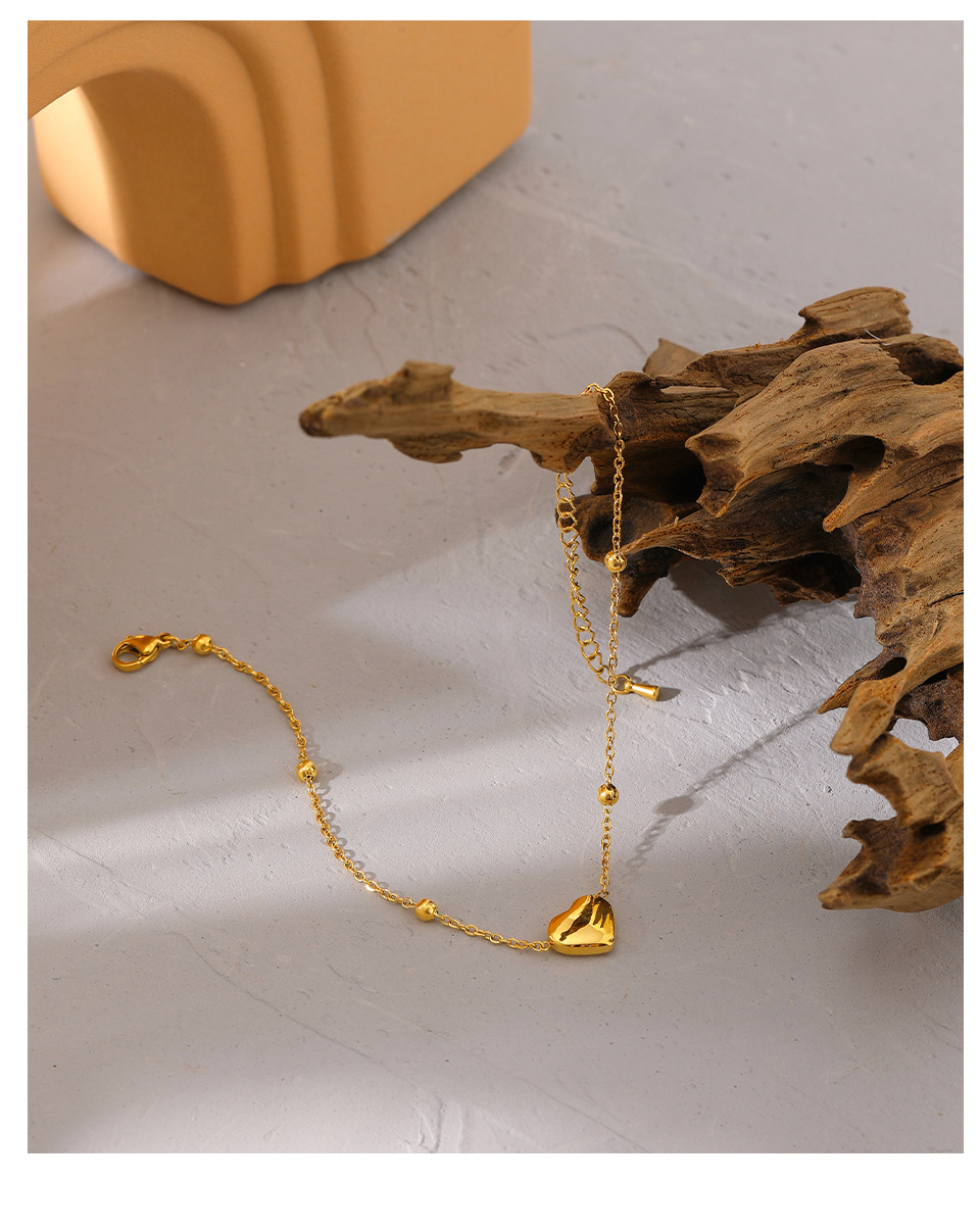 1 Piece Sweet Heart Shape Titanium Steel Womenu0027S Bracelets Anklet Necklace