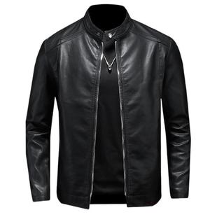 New leather jacket men stand collar handsome venom men's coat windproof waterproof PU leather biker leather jacket men