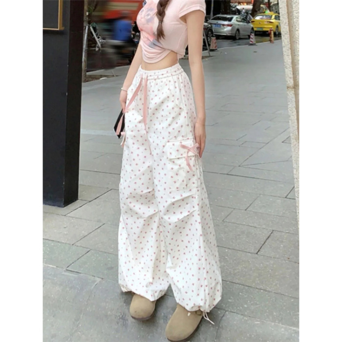 Pantalones Tipo Cargo para Mujer Poliéster Con Bolsillos Estilo Cargo