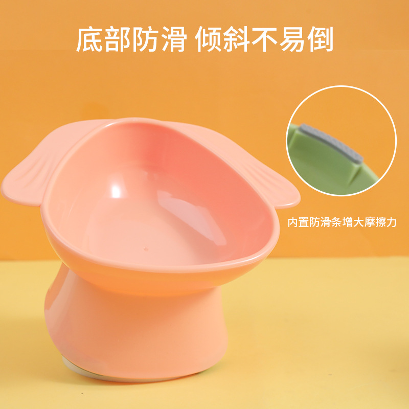 Hawo Beagle Tazón para gatos Tazón de agua de plástico Material PP Tazón para mascotas de boca inclinada para gatos Tazón para comida para perros Tazón para perros anti-volcado