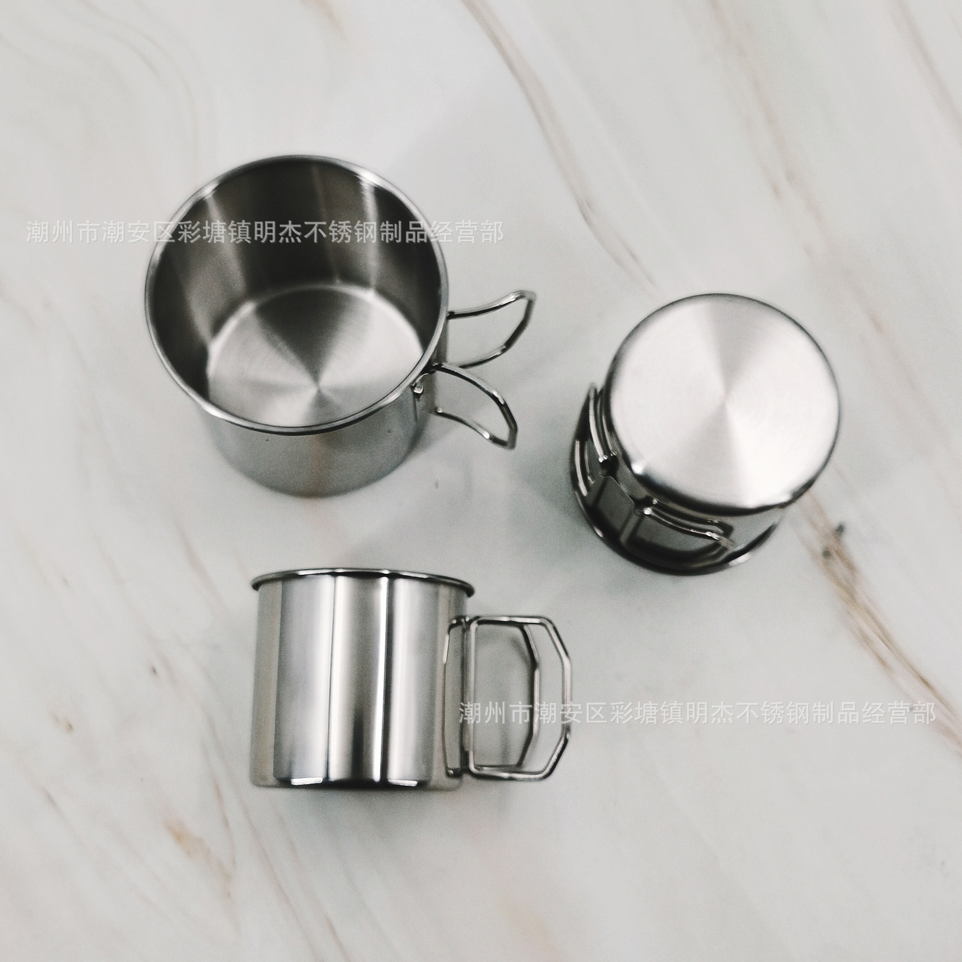 Stainless steel 304 thickened foldable cup with anti-fall handle water cup, non-magnetic on-the-go cup Amazon