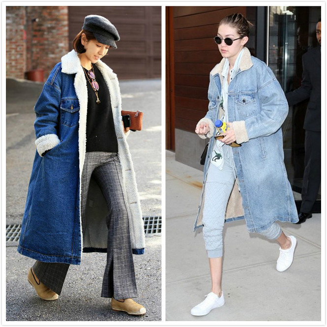 Demi-season long warm warm jeans