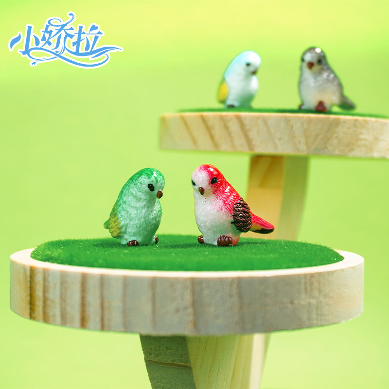 Musgo micro paisaje accesorios carnosos dibujos animados lindo pájaro adornos jardinería plantas animales artesanías adornos