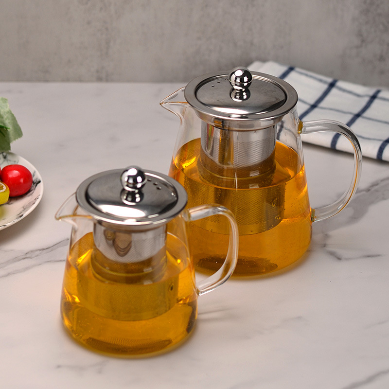 tetera de té de vidrio separación de agua de té filtrado resistente a altas temperaturas tetera de kung fu doméstica de alta borosilicona tetera especial para hacer té