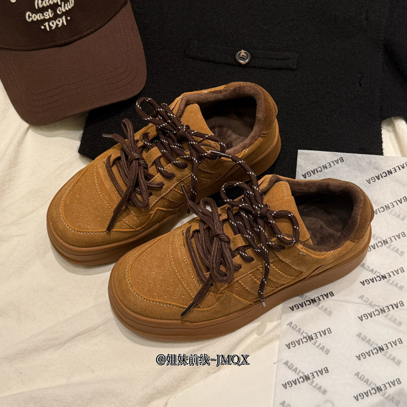 2024 zapatos de invierno de mujer con suela suave no cansada zapatos deportivos casuales con suela gruesa aumentada, moda versátil zapatos de skate de invierno gruesos