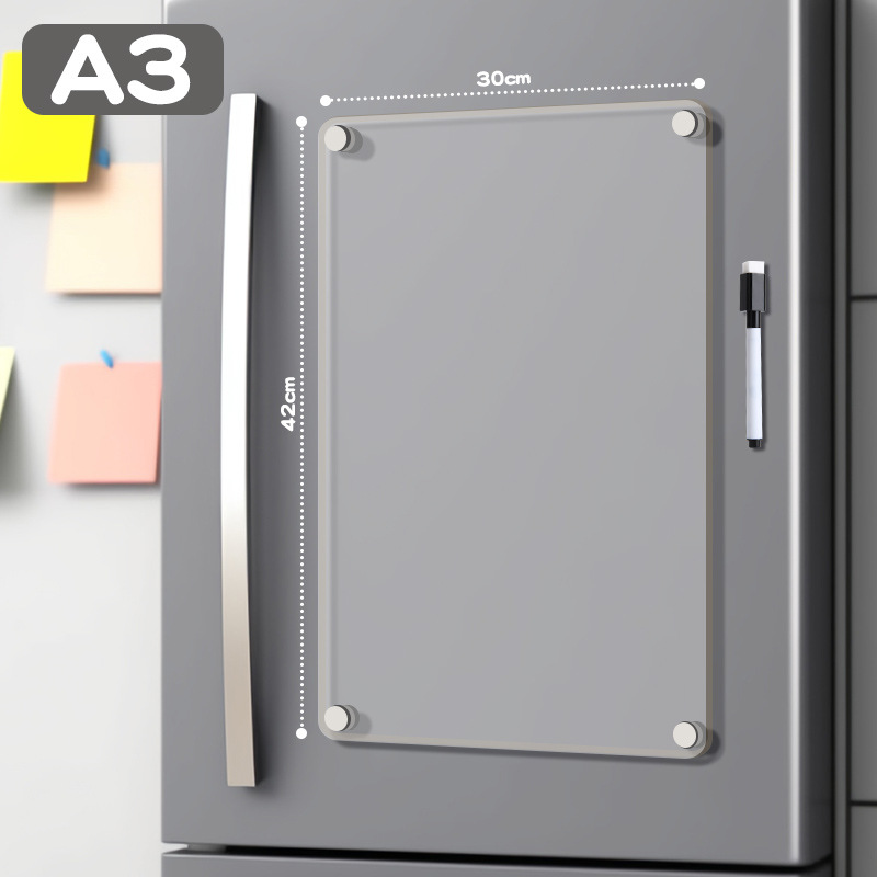Transfronterizo acrílico tablero de escritura adsorción magnética refrigerador mensaje de nota borrable DIY plan de visualización
