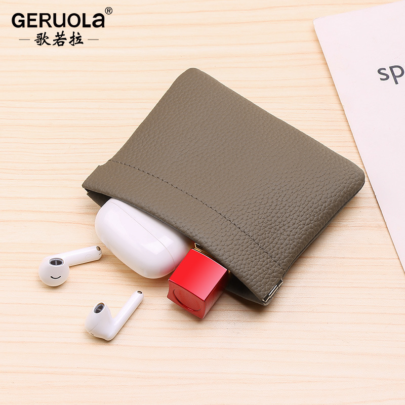 Cartera larga de piel de vaca real de capa superior autocerrada, pasaporte, licencia de conducir, conjunto de certificados, auriculares, lápiz labial, maquillaje, almacenamiento de línea de datos