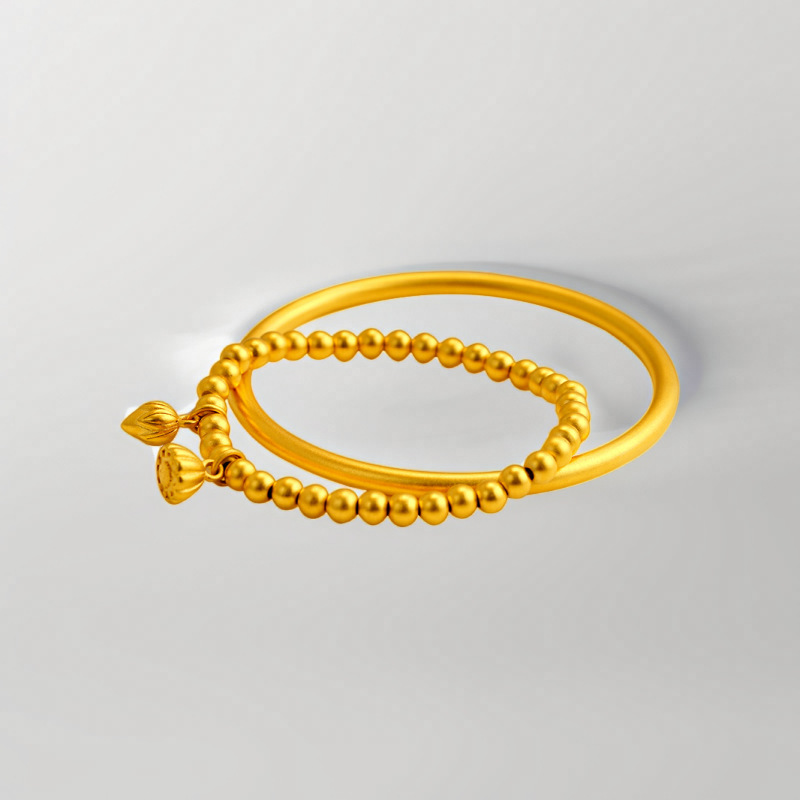 no color fading vietnam placer gold heritage bracelet women‘s ancient style new chinese style two world happy lotus seedpod bracelet simulation bracelet