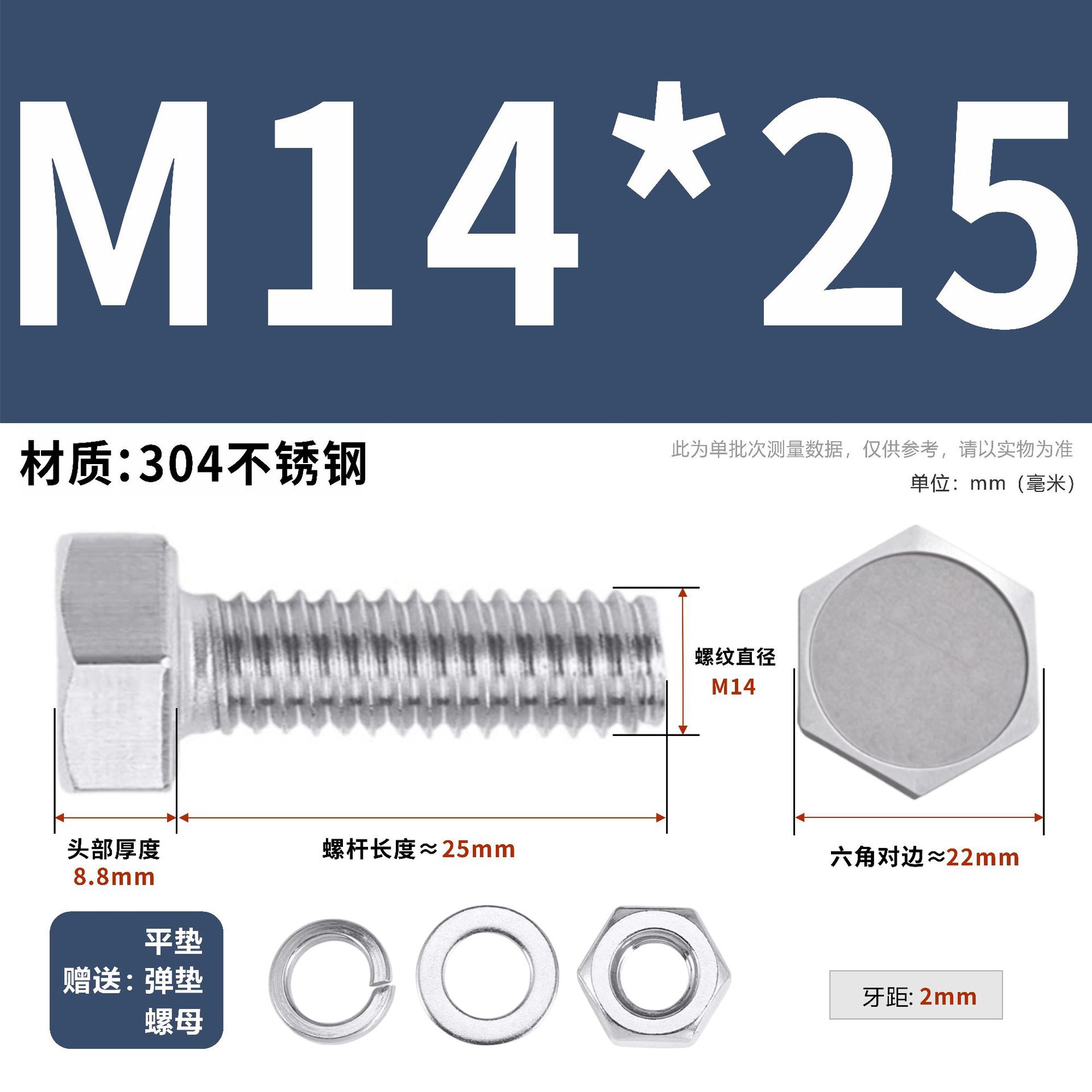 304 acero inoxidable tuerca perno hexagonal conjunto de accesorios de almohadilla de resorte M3M4M5M6M12 image 162