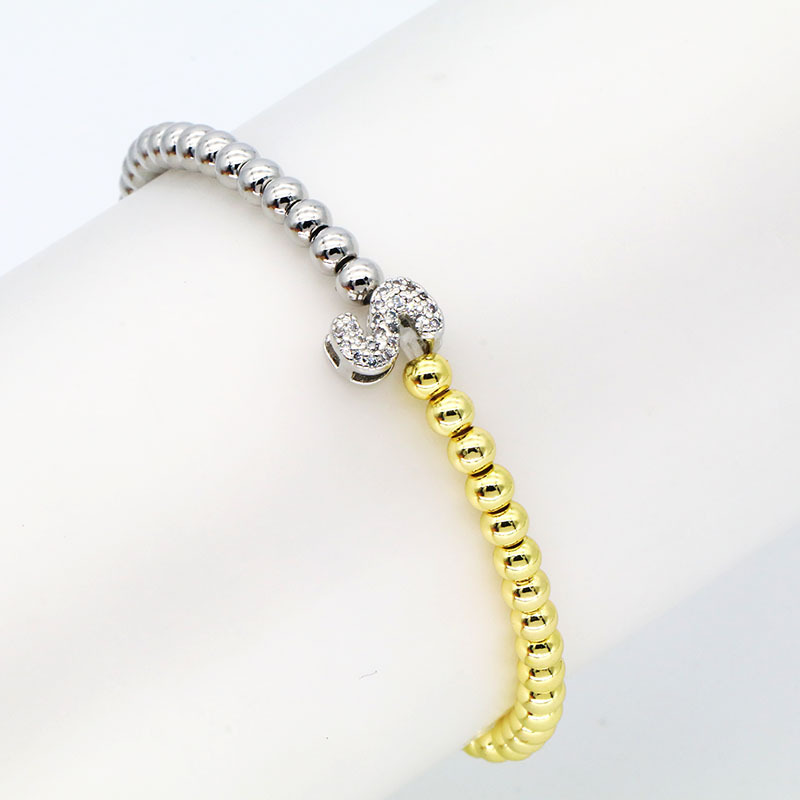 13g Weight Copper Pendant Material Zircon Inlay Material Bracelets Classification Copper Chain Material ball chain Chain Type 1 Piece Quantity Holiday, Daily Occasion Copper Material Letter Pattern All Seasons Season Women's Gender Plating Design Modern Style Style Wholesale Jewelry Modern Style Letter Copper Zircon Plating Bracelets Ball Chain 22