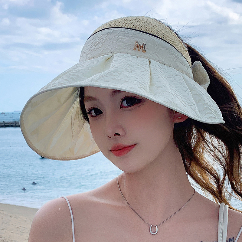 Women's Sun Visor Hat Stylish Travel Beach Sun Protection Hat_voghion.com