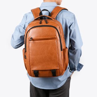 Nuevas mochilas transfronterizas para hombres mochilas ociosas de gran capacidad de cuero suave pu mochilas de computadoras de negocios mochilas de estudiantes universitarios