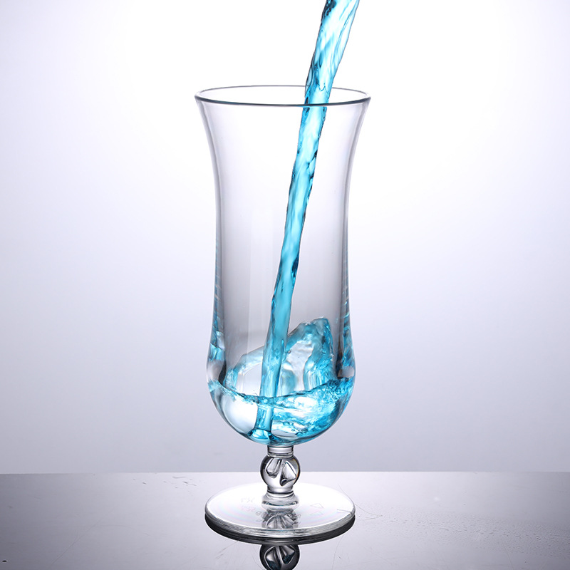 亚克力透明塑料飓风杯PC果汁饮料杯珍珠奶茶弧形塑胶杯葫芦杯14oz