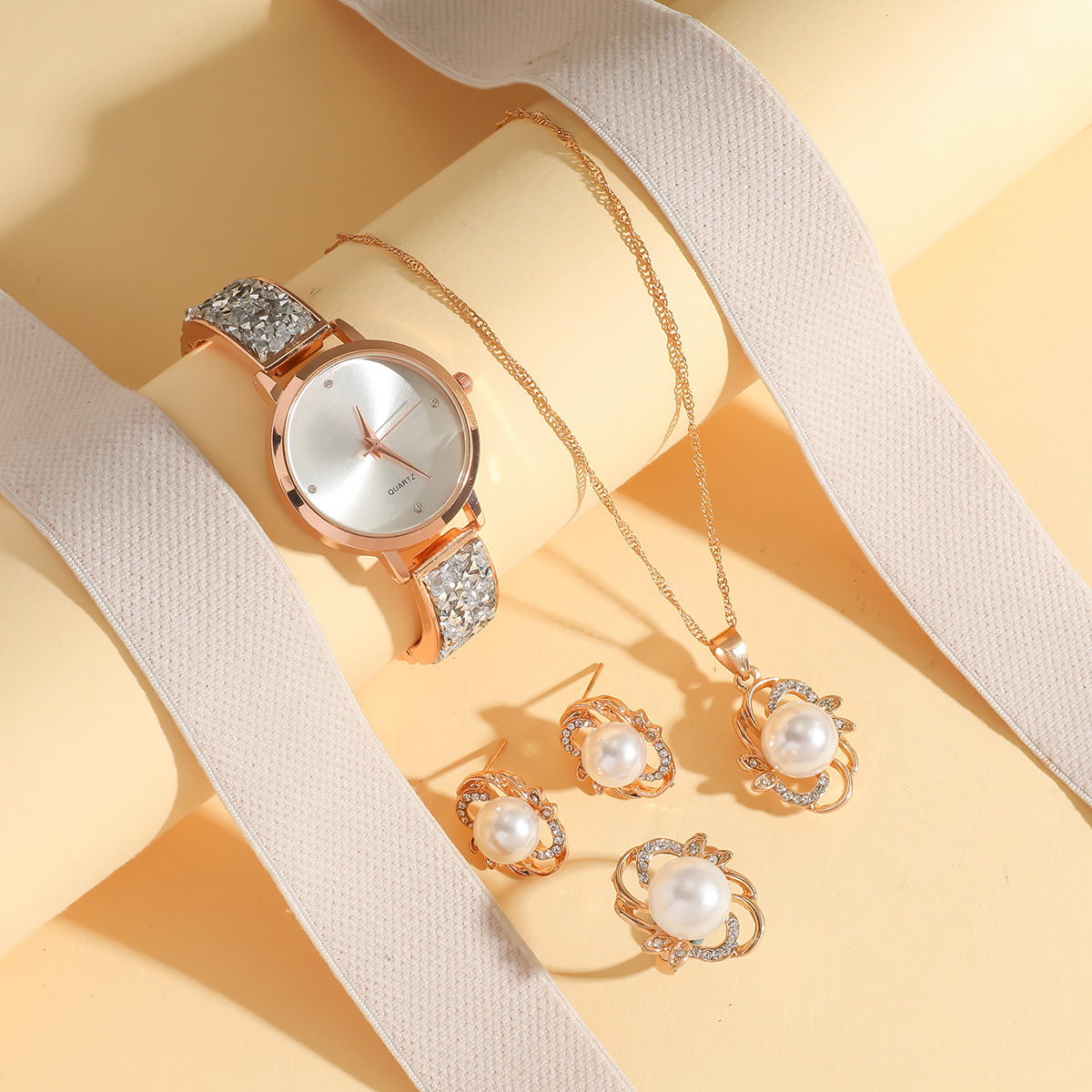 Set de Reloj de Cuarzo para Mujer A09360 5 Piezas en Aleación y Acero Inoxidable image 14