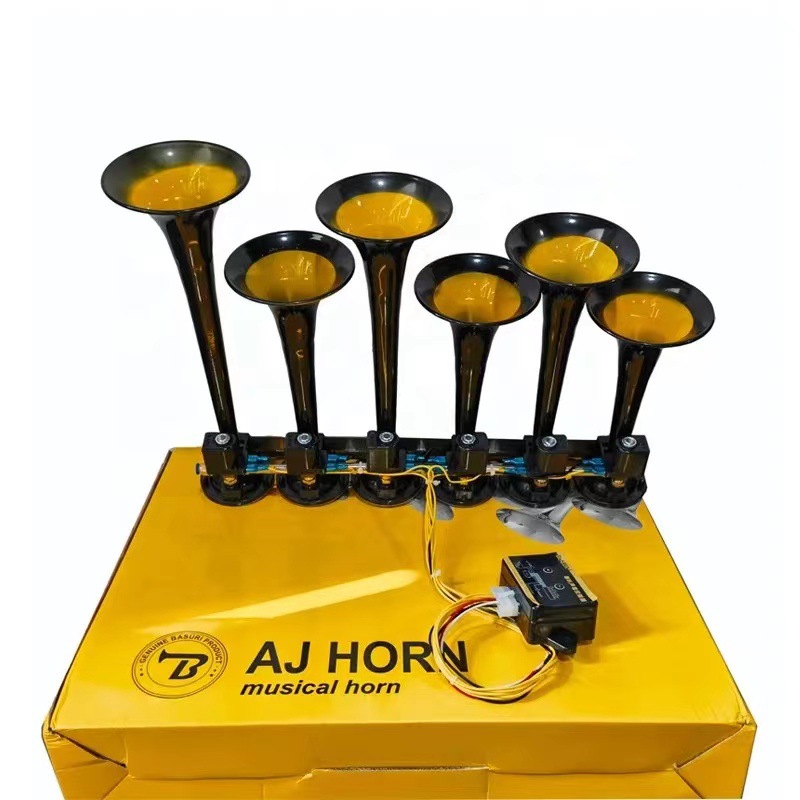 Seis-tubo 36-tono coche música cuerno camión control electrónico aire cuerno metal tubo música aire cuerno con botón