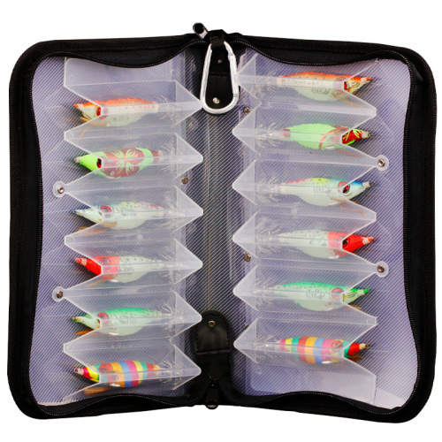 Weihe big-eye shrimp set wooden shrimp box 12 pieces double-sided iron plate bait lure storage box factory wholesale