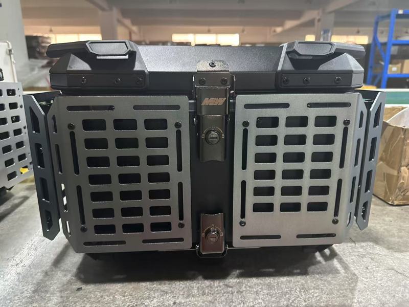 45L motocicleta de aleación de aluminio multifuncional armadura portátil con fondo coche eléctrico maletero negro