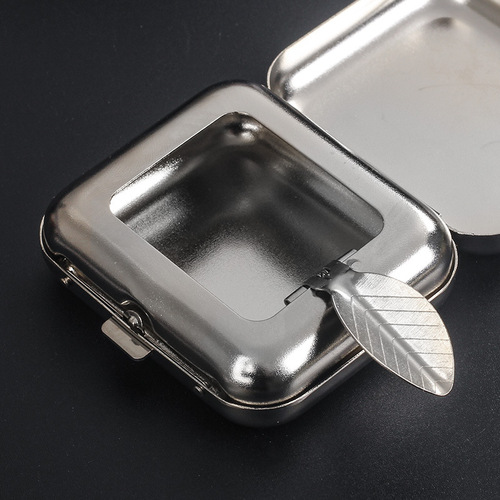Pocket ashtray stainless steel mini small ashtray car Japanese portable ashtray portable small ashtray