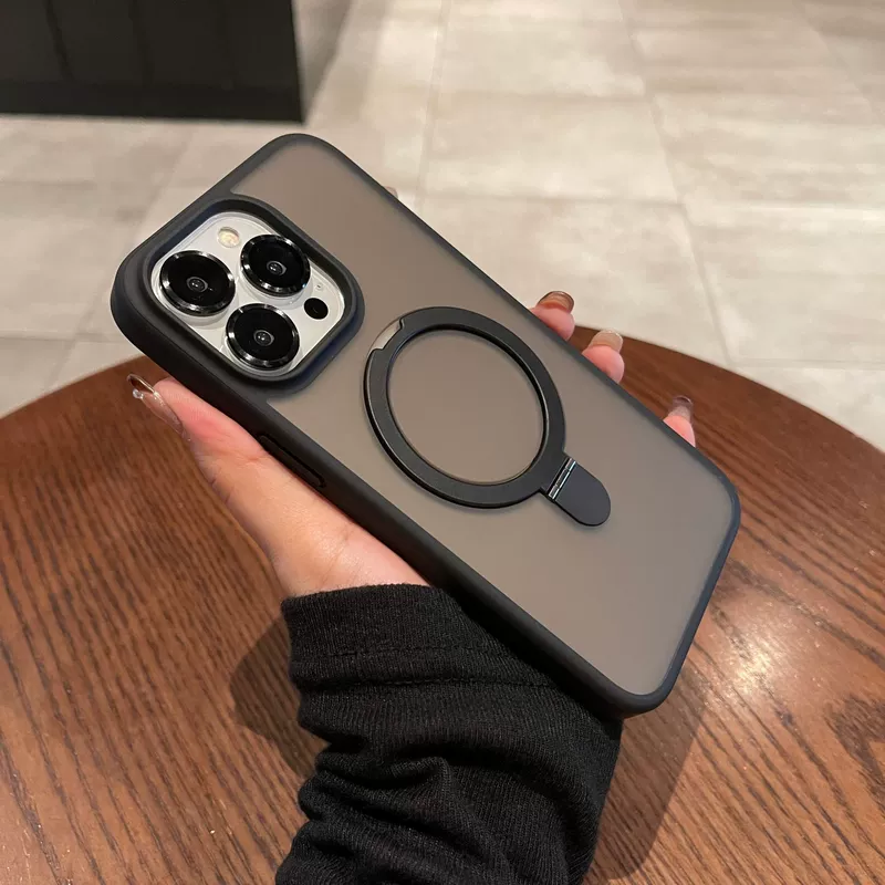 Чехол для iPhone 16 Pro Max матовый магнитный с подставкой и защитой камеры
