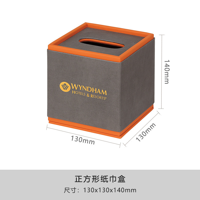 Hotel de cinco estrellas cuero conjunto de tarjetas de papel caja de té caja de toallas de hotel basura logotipo publicitario