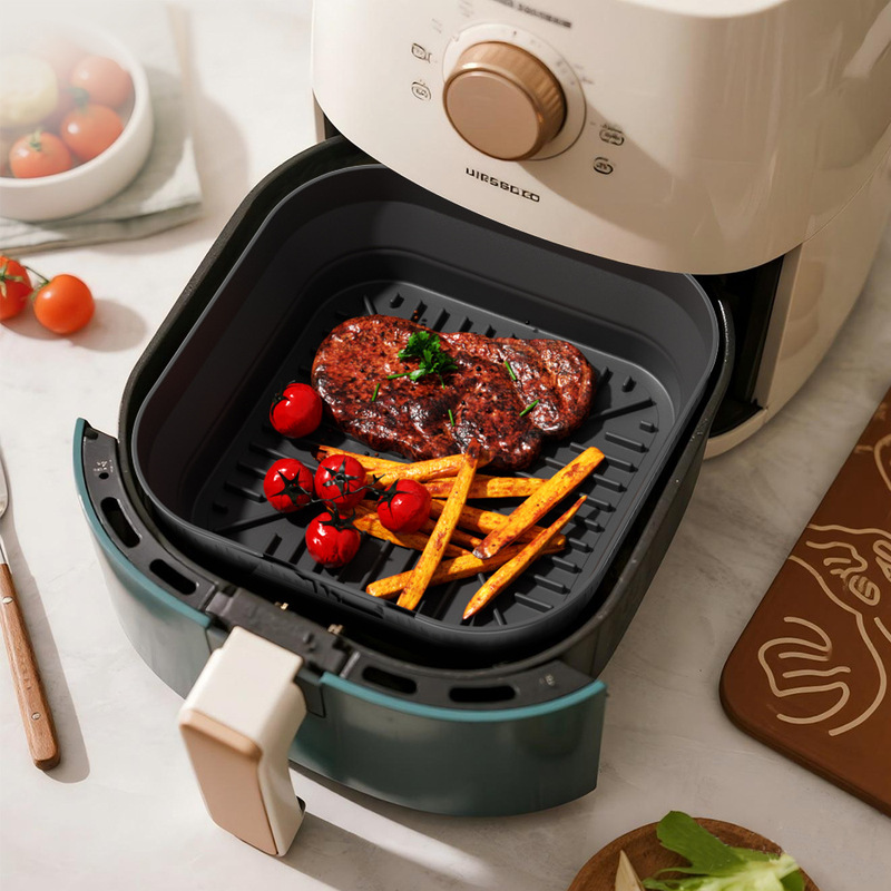 エアフライヤーパッド折りたたみシリコンベーキングパン食品グレードのシリコンパッドベーキングパン家庭用オーブントレイお手入れが簡単|undefined