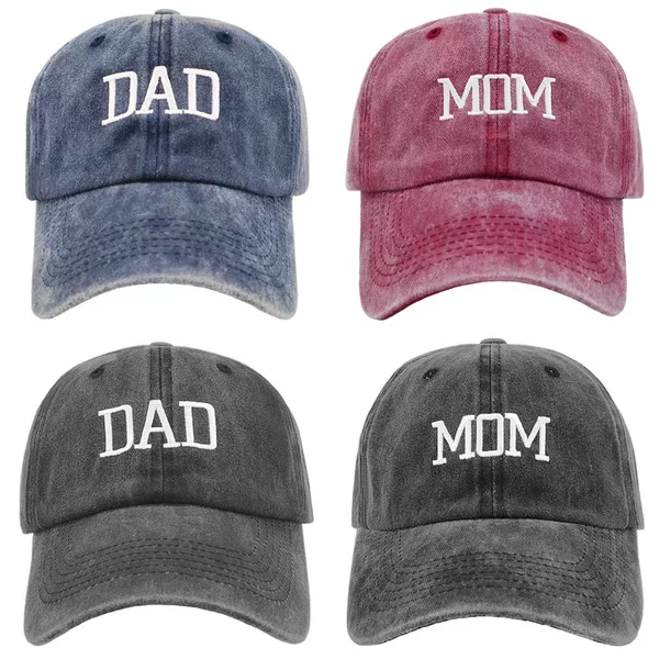 Cross-Border Washed Cotton Dad Mom Embroidered Baseball Cap Retro Old Peaked Cap Fashion Couple Hat Hip-Hop Hat