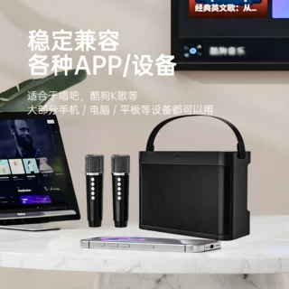 YS-224跨境K歌音响便携蓝牙音箱带麦克风K歌一体机带支架蓝牙音箱