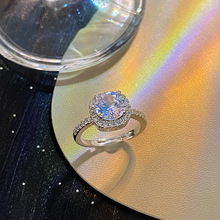 Simple Style Geometric Copper Inlay Zircon Open Ring 1 Piece