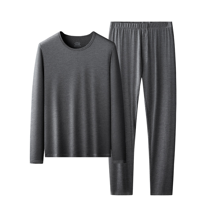 Proteína Péptido Aminoácido Otoño/Invierno Ropa de otoño de terciopelo alemán para hombres Pantalones largos Traje de color sólido más ropa interior térmica de base gruesa de terciopelo