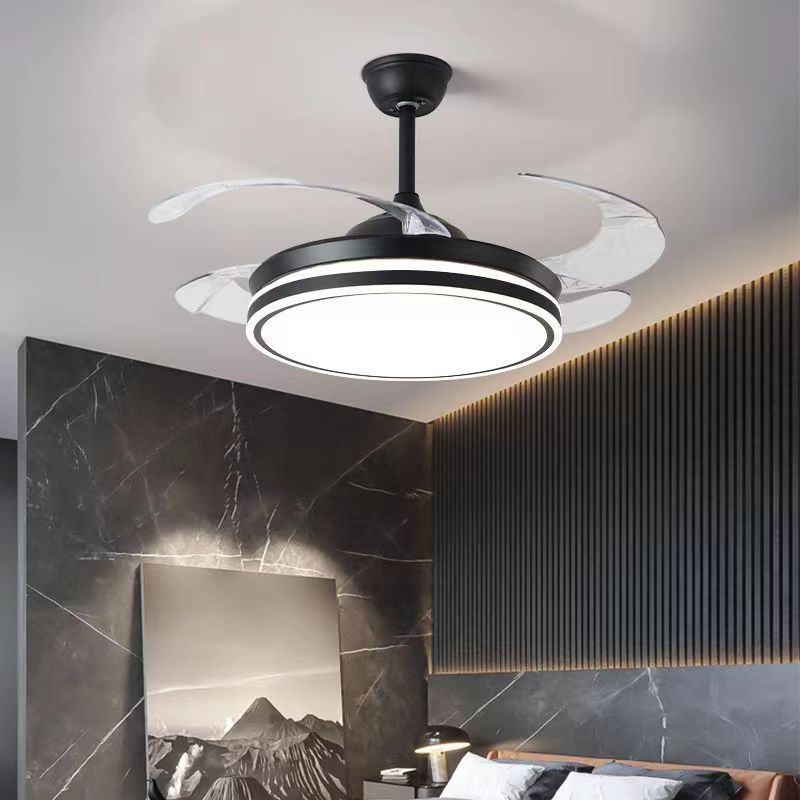 LED ventilador invisible luz 2024 nueva lámpara de ventilador de techo techo casa sala de estar comedor dormitorio ventilador candelabrera moderna image 3