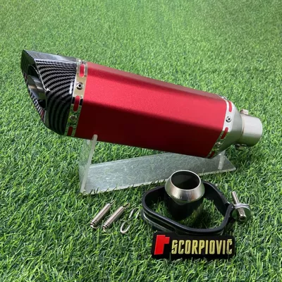 Motorcycle exhaust pipe – 321RR Universal - 370-small-hexagonal-round-lipstick-body-imitation-carbon-head